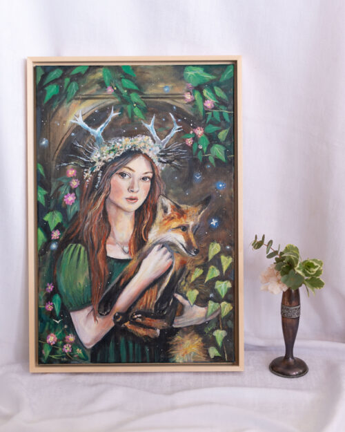 Originalgemälde „Foxlady“ von Scharle